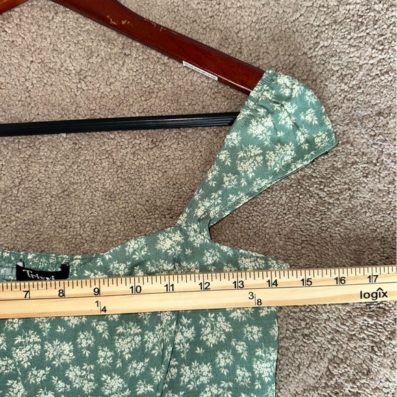 Trixxi Floral Off Shoulder Fit & Flare Dress Green Cottagecore Summer Dress XS - Picture 8 of 11